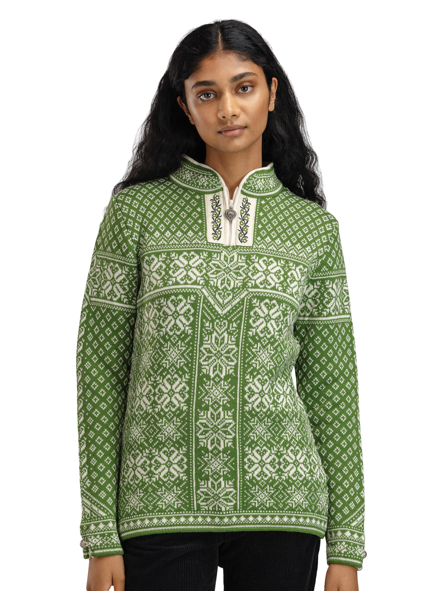 Peace Women’s Knit Sweater  Spring Green  Offwhite