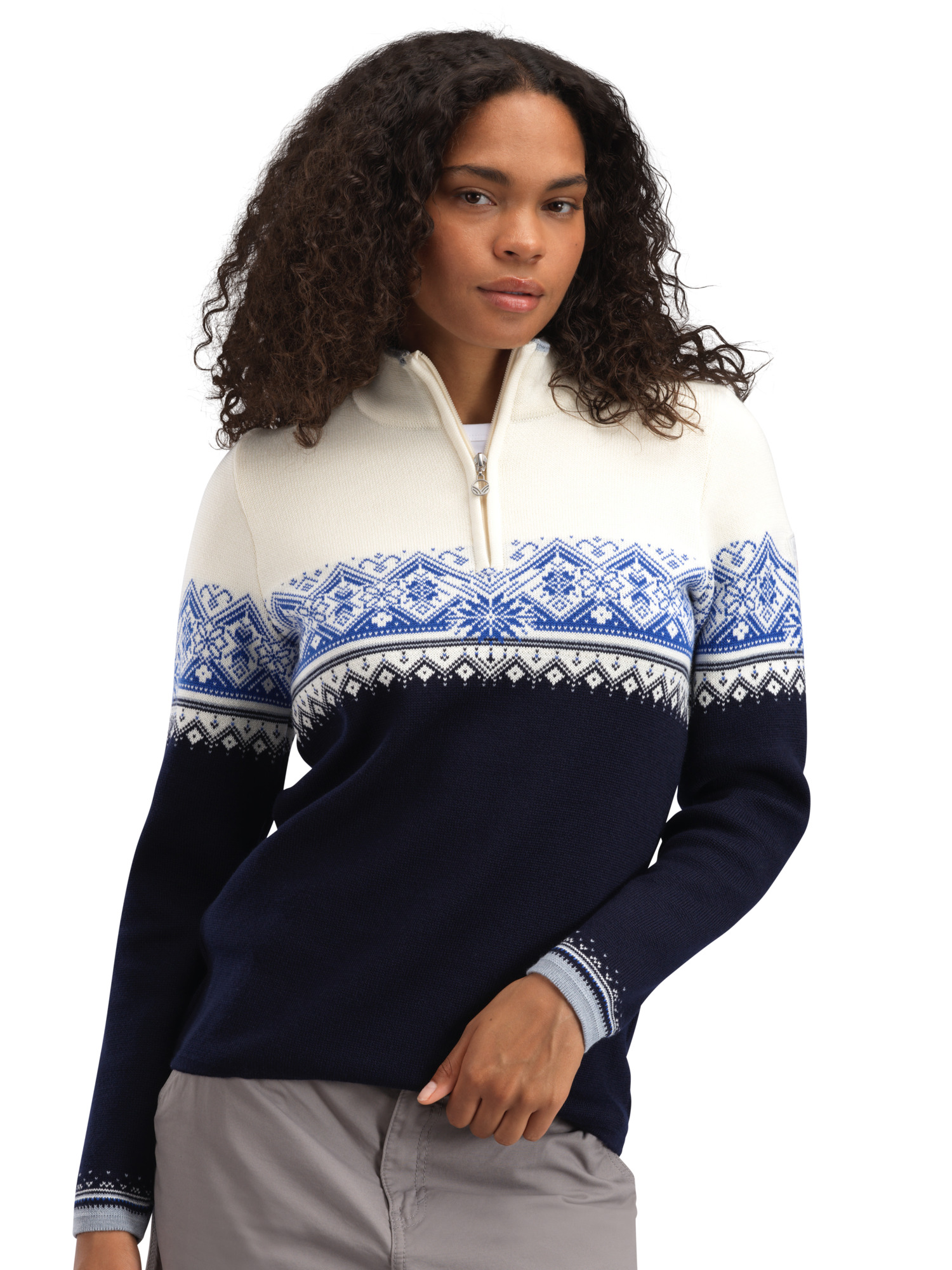 Moritz Women’s Sweater - Merino Wool Navy White Ultramarine