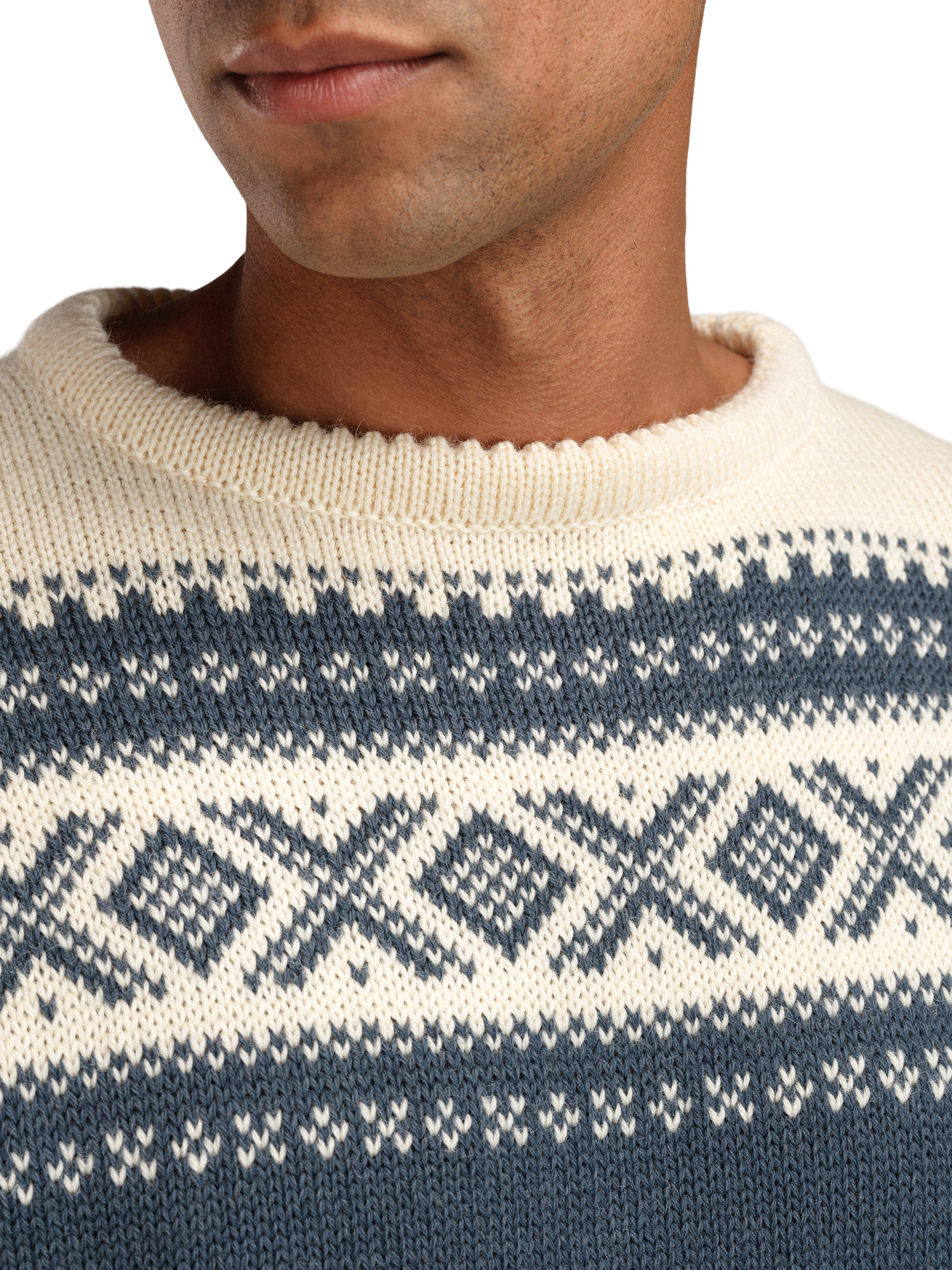Cortina 1956 Sweater - Norwegian Wool Steel Offwhite