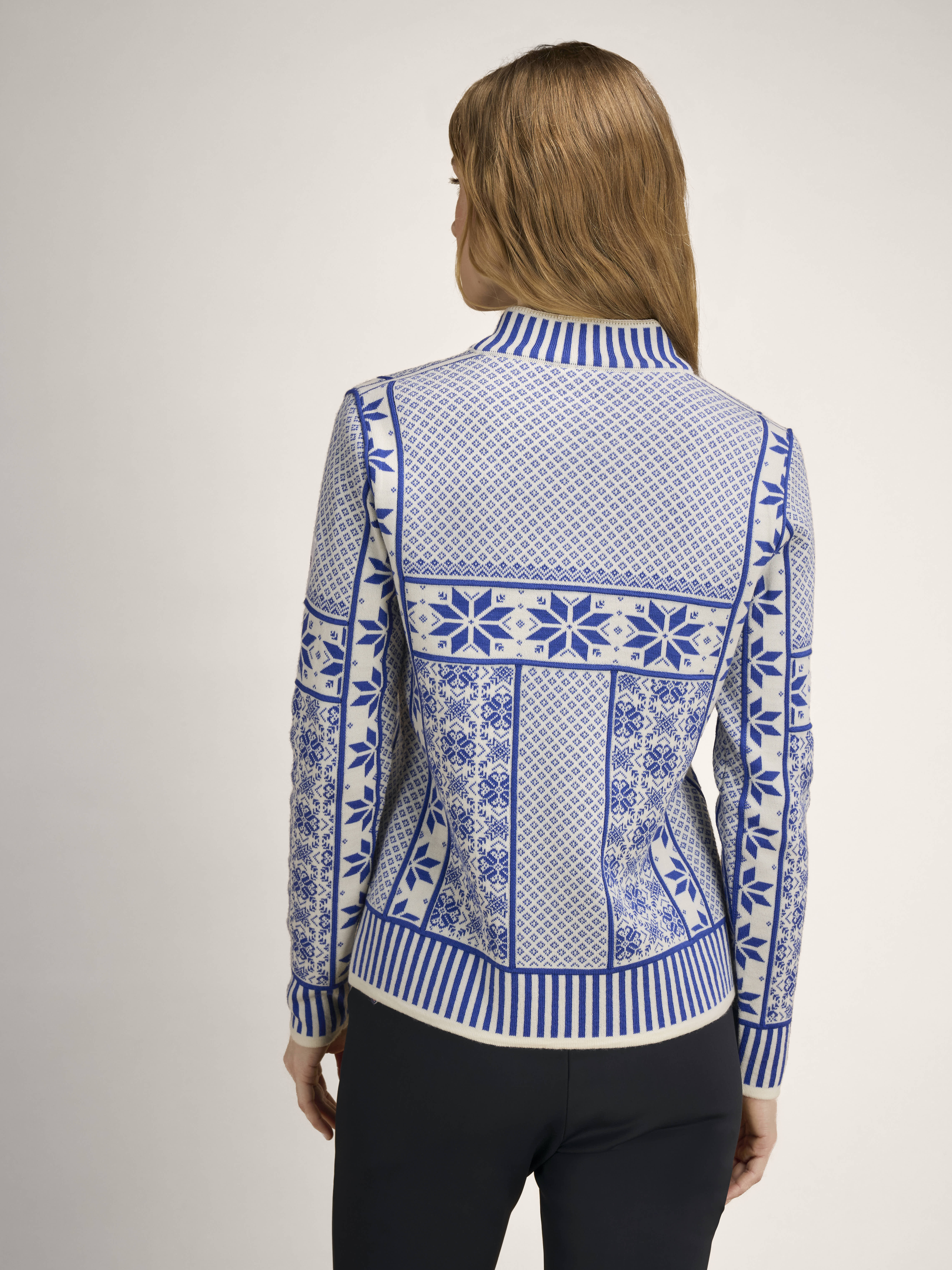 Vardåsen Women's Sweater Offwhite Ultramarine