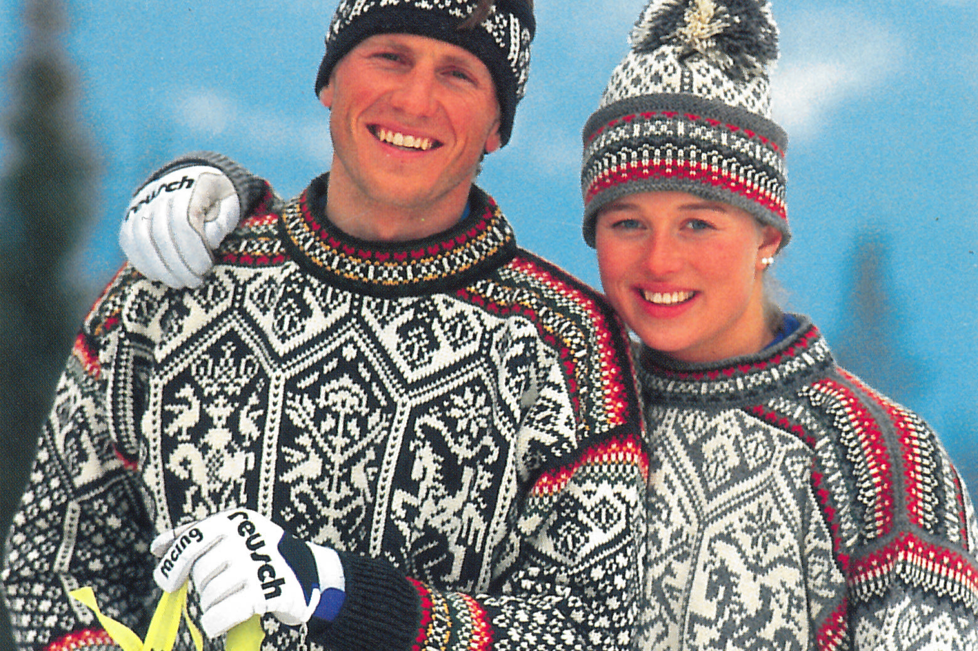 1994 Winter Olympics - Lillehammer, Norway. Models wearing the famous Olympic Sweater