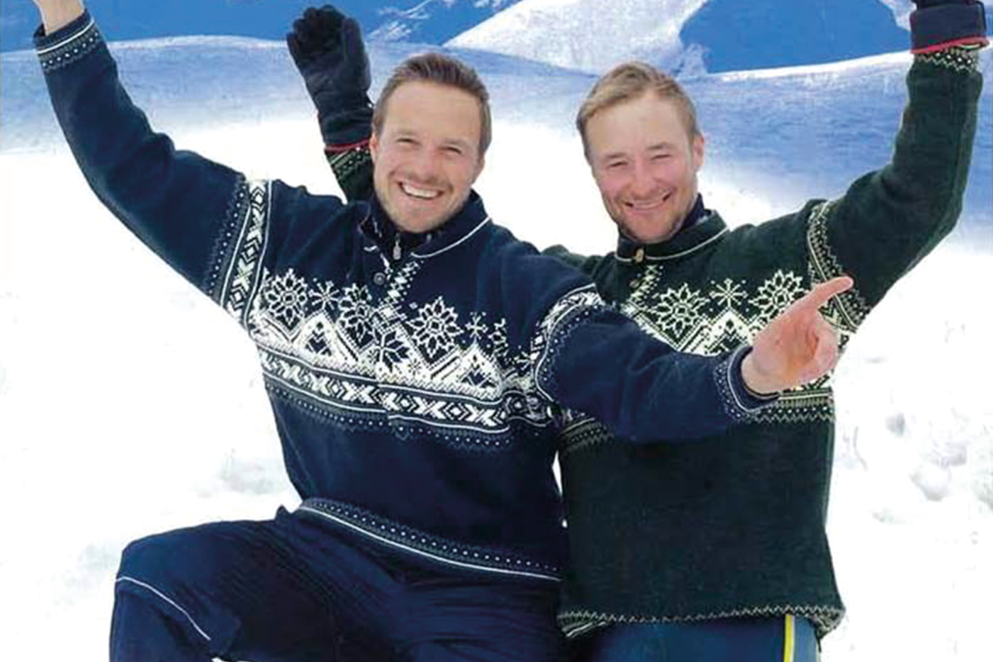 Ski-VM Lahti, Finland 2001. På bildet ser vi alpinistene Ole Kristian Furuseth og Kjetil André Aamodt.